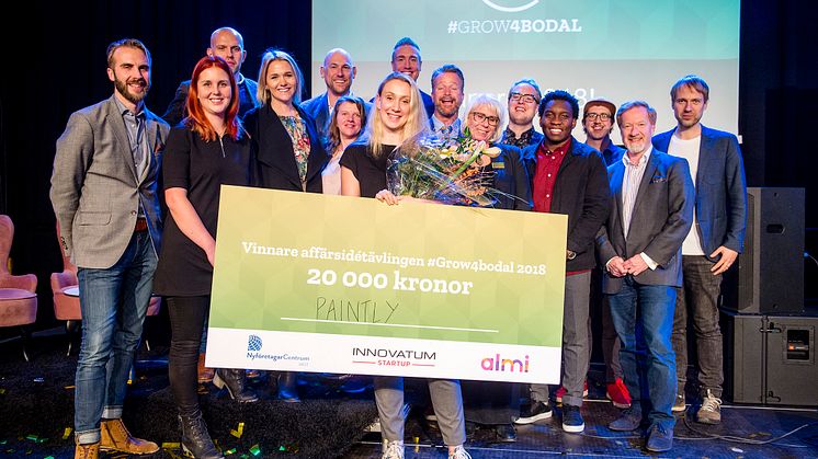 22-åriga Johanna Berg från Grundsund tog hem förstapriset 2018. Hennes affärsidé Paintly gick ut på att skapa produkter som förenklar för barnfamiljer. Foto:Engfoto 