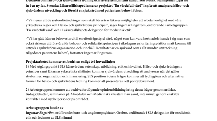 Dags att gå vidare – från NPM till "En värdefull vård", med patientens behov i fokus!