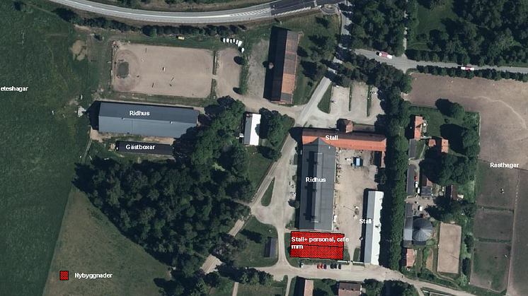 Karta över ridanläggning Karlslund - Örebro kommun