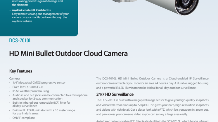 Produktblad, DCS-7010L 