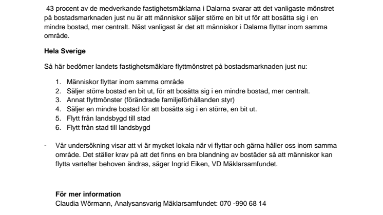 Flyttmönstret i Dalarna
