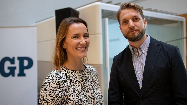 Josefin Meyer, marknadschef och Christofer Ahlqvist, chefredaktör Göteborgs-Posten (foto: Fredrik Helgesson)