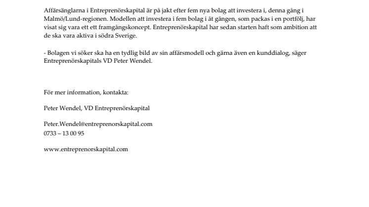 Affärsänglar vill investera i skånska företag