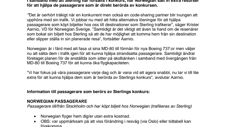 Idag flyger Norwegian strandsatta passagerare gratis