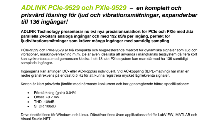 Komplett och expanderbar lösning för ljud och vibrationsmätningar