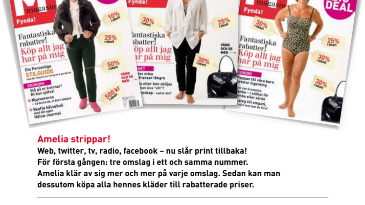 Amelia klär av sig – och säljer sina kläder till läsarna