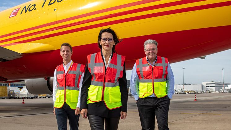 Fra venstre: Thomas Ogilvie, Chief Human Resources Officer i Deutsche Post DHL Group; Regine Büttner, Executive Vice President HR, DHL Express; John Pearson, adm. direktør i DHL Express