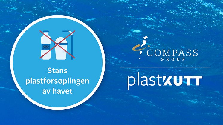 Med prosjektet PlastKutt og WWFs #Plaststafett vil Compass Group være med å redusere plastforurensning. (Grafikk Eurest AS/Compass Group)