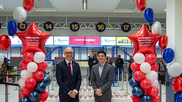 Mitchell Hawes, Sales Manager UK & Ireland, Norwegian and Nico Spyrou, Head of Marketing, Manchester Airport