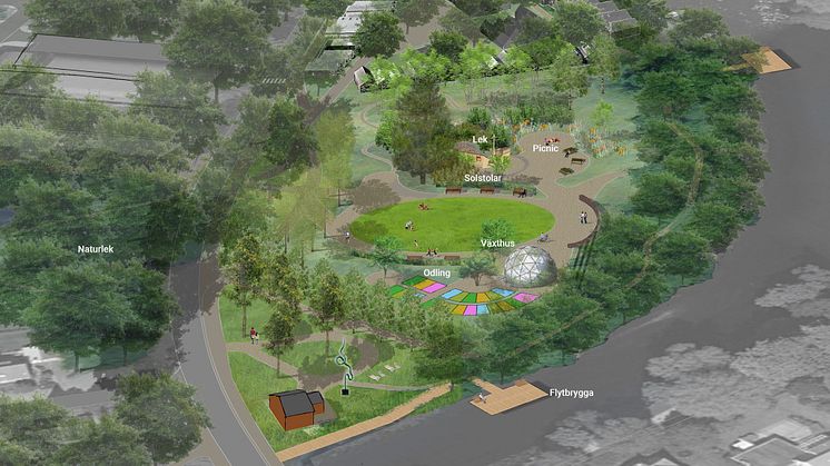 Fågelperspektiv Växthusparken 