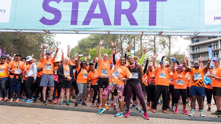 Jacaranda FM’s Elana Afrika-Bredenkamp all hyped up at the start of the 2018 Discovery Jacaranda FM Spring Walk