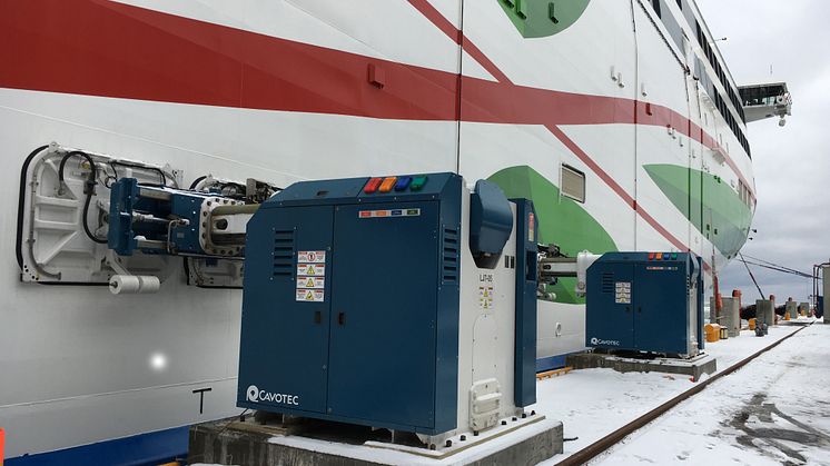 One of our automated mooring applications at a passenger ferry berth in Finland.