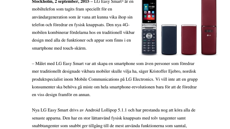 LG EASY SMART – VIKBAR MOBIL MED SMARTPHONE-FUNKTIONER OCH TOUCH-SKÄRM