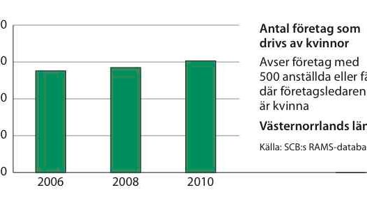 Kvinnors företagande ökar i Västernorrlands län