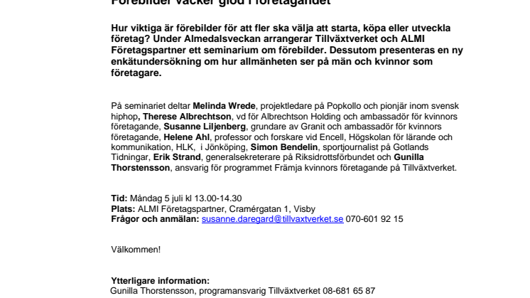 Förebilder väcker glöd i företagandet