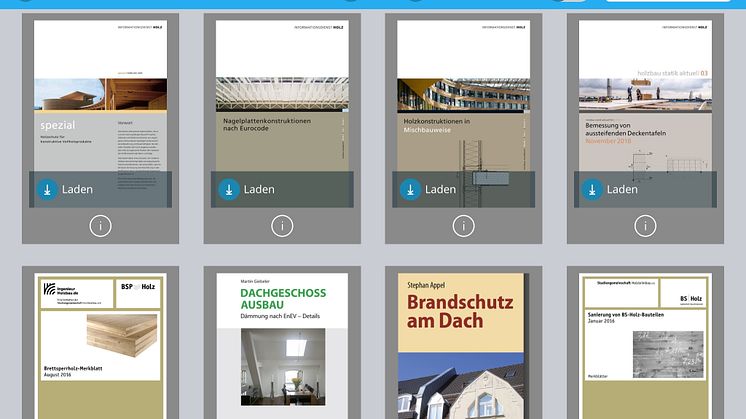 Die App HolzbauFachwissen vereint die Schriften verschiedener Informationsanbieter an einem Ort.