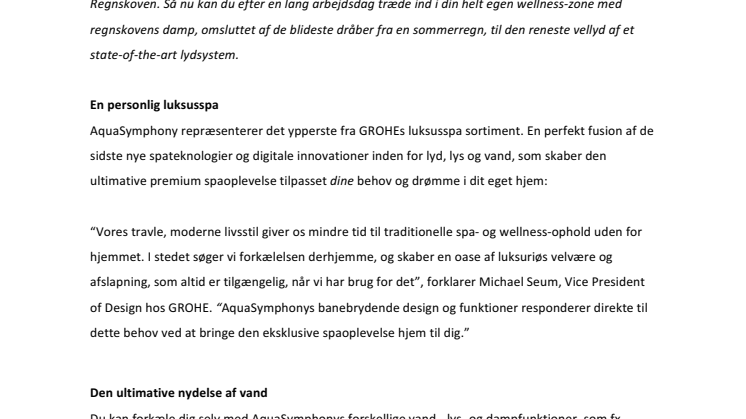 AquaSymphony – en invitation til paradis i dit eget hjem 