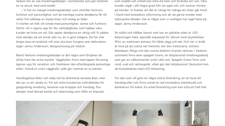 Detaljerna som gör helheten – lär känna Vedums inredningsdetaljer 2020!