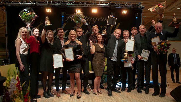 Alla vinnare vid företagsgalan 2018.