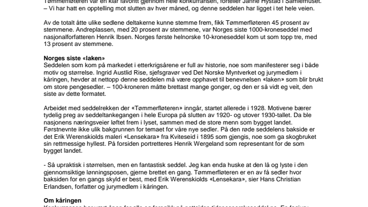 Tidenes Norske Seddel kåret