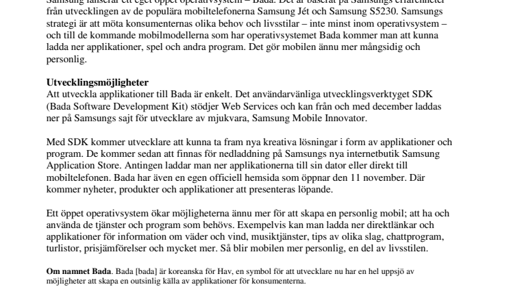 Samsung lanserar eget öppet operativsystem för mobiler
