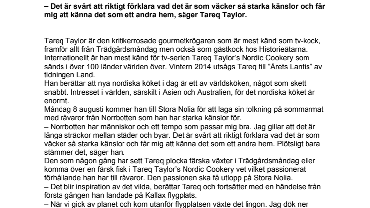 TV-kocken Tareq Taylor mat-tolkar sitt andra hem – Norrbotten under Stora Nolia