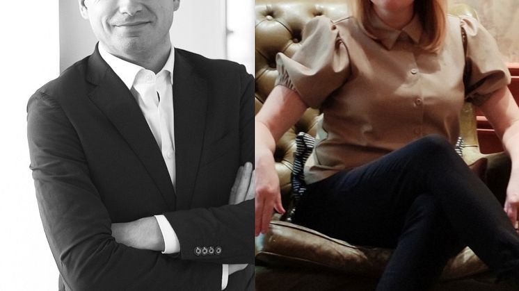 Philippe Suhard (Compricer) och Annika Saramies (Gofido)