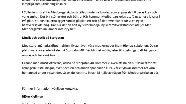MEDBORGARSKOLAN  LINKÖPING FLYTTAR TILL NYA LOKALER!