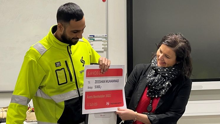 Prisvinneren og Fagforbundets representant