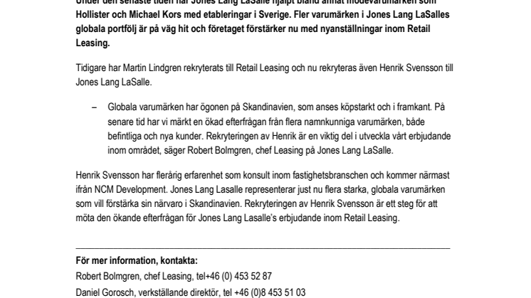 Globala varumärken får Jones Lang LaSalle att växa 