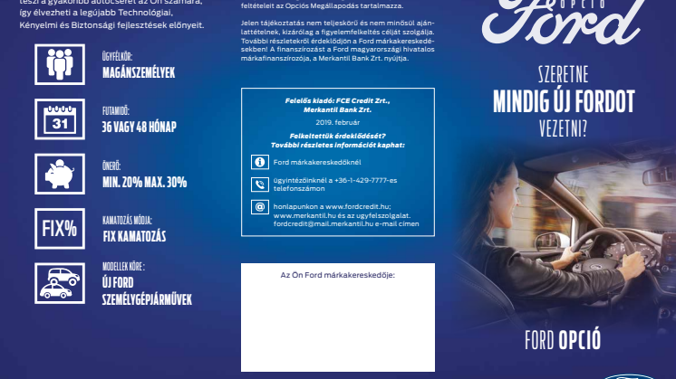 Ford Credit to use new approach in car financing In Hungary