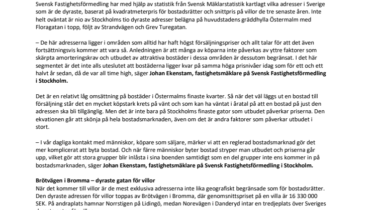 Ny kartläggning visar: Här är Stockholms läns dyraste gator