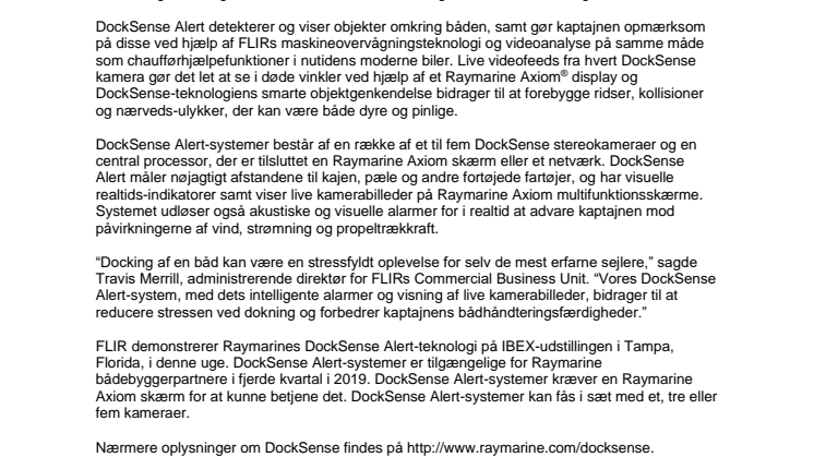 FLIR præsenterer Raymarine DockSense Alert