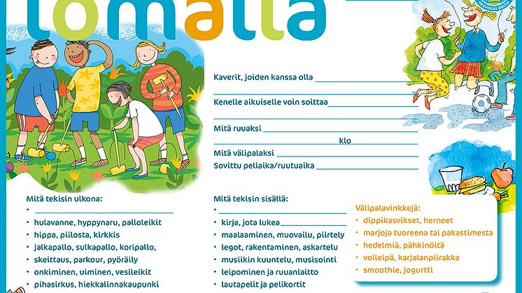 Lomalla-sivu koululaisen lomapäivien tueksi