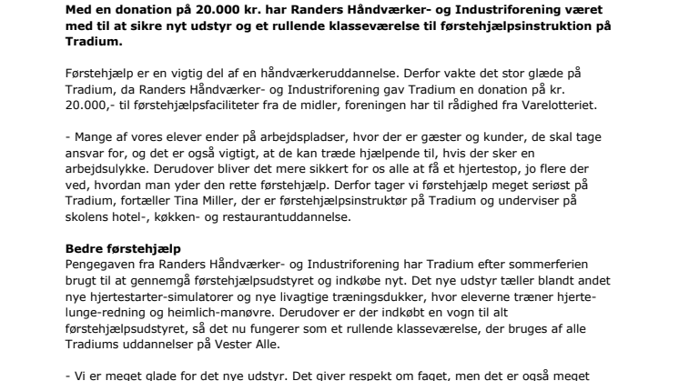 PM_Håndværker- og Industriforeningen støtter førstehjælpen på Tradium.pdf