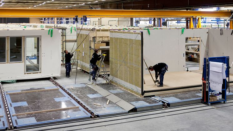 Bild från nuvarande produktionsflöde i fabriken i Öjebyn 