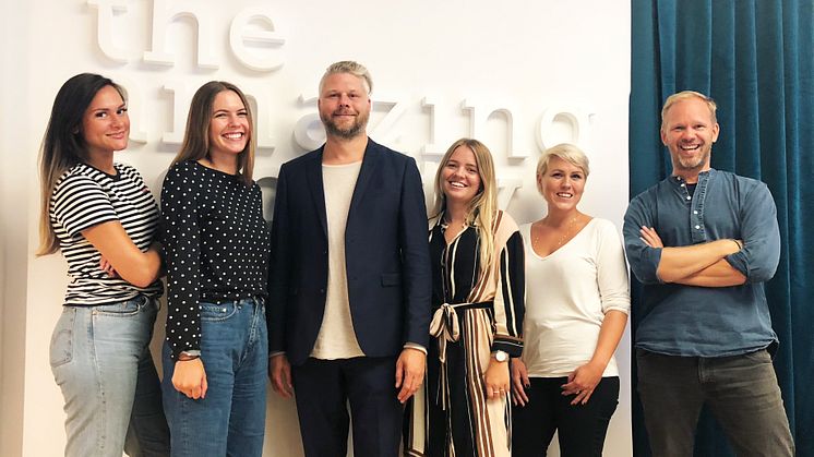 (fr.v Susanna Hillborg, Jessica Pope, Tobias Franzén, Johanna Andersson, Emma Burholt, Henrik Jansson) Foto: Sandra Hilltomt