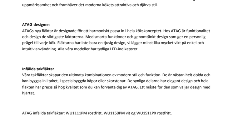 Designfläktar från ATAG
