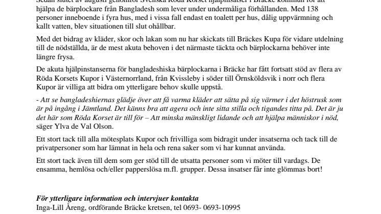 Bangladeshiska bärplockare får hjälp av Röda Korset