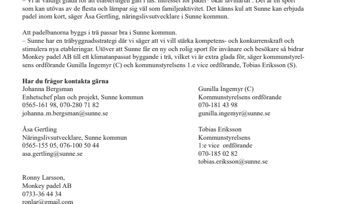 Två padelbanor utomhus på gång i Sunne