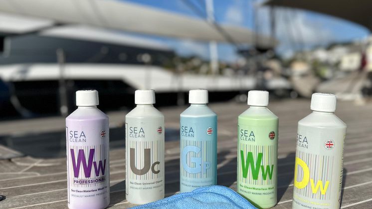 The Sea Clean range of eco-friendly waterless boat cleaning solutions