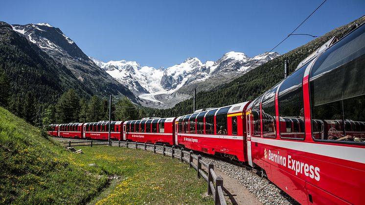 Bernina Express in der Montebellokurve