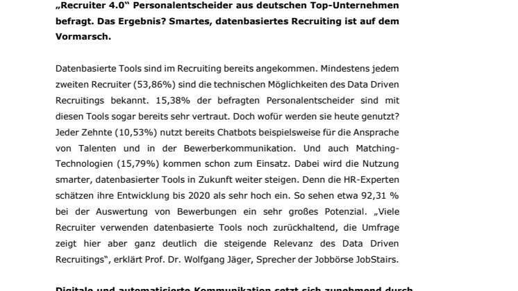 Umfrage: Recruiter 4.0 – so denken die Experten  