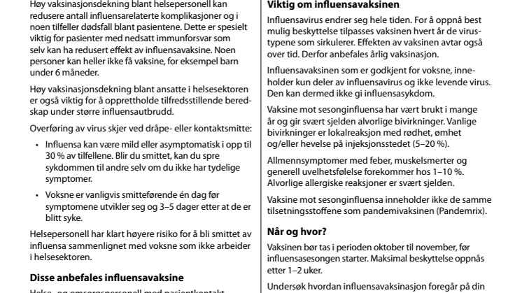 Årets influensavaksine