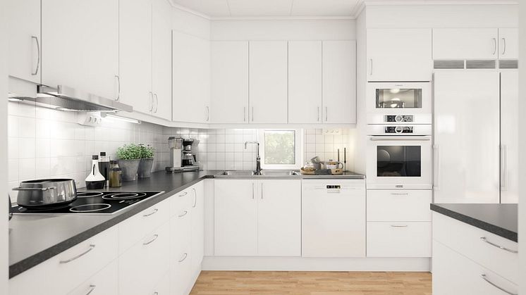 Brf Åsumtorp - 3D-bild av köket