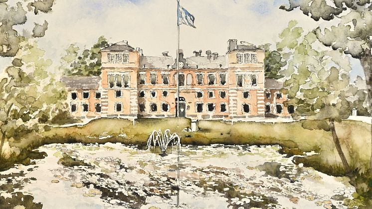 Rånäs Slott målat av Cécile Hansson 