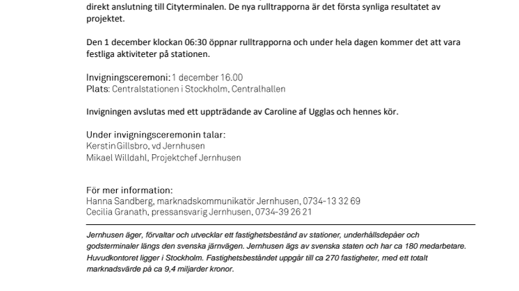 Nya rulltrappor på Centralstationen i Stockholm gör det enklare för resenärerna att hitta