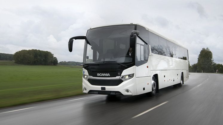 Weltpremiere auf der IAA 2018: Scania stellt mit dem Scania Interlink MD LNG den ersten Reisebus mit alternativem Kraftstoff vor.