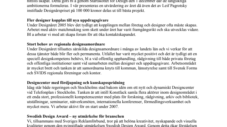 Svensk Form och SVID - Gemensam programförklaring 2006