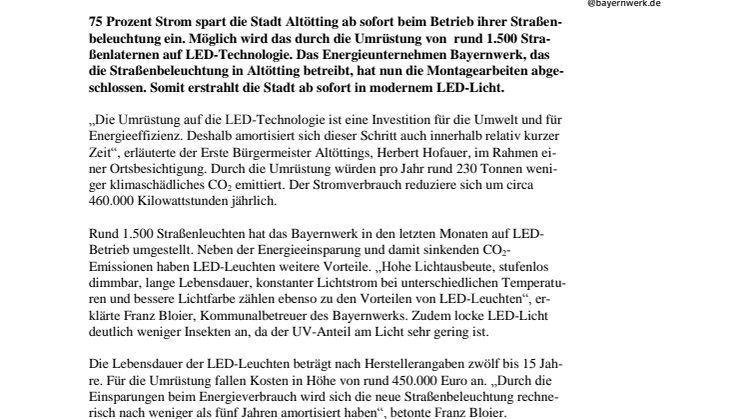 Altötting erstrahlt im LED-Licht